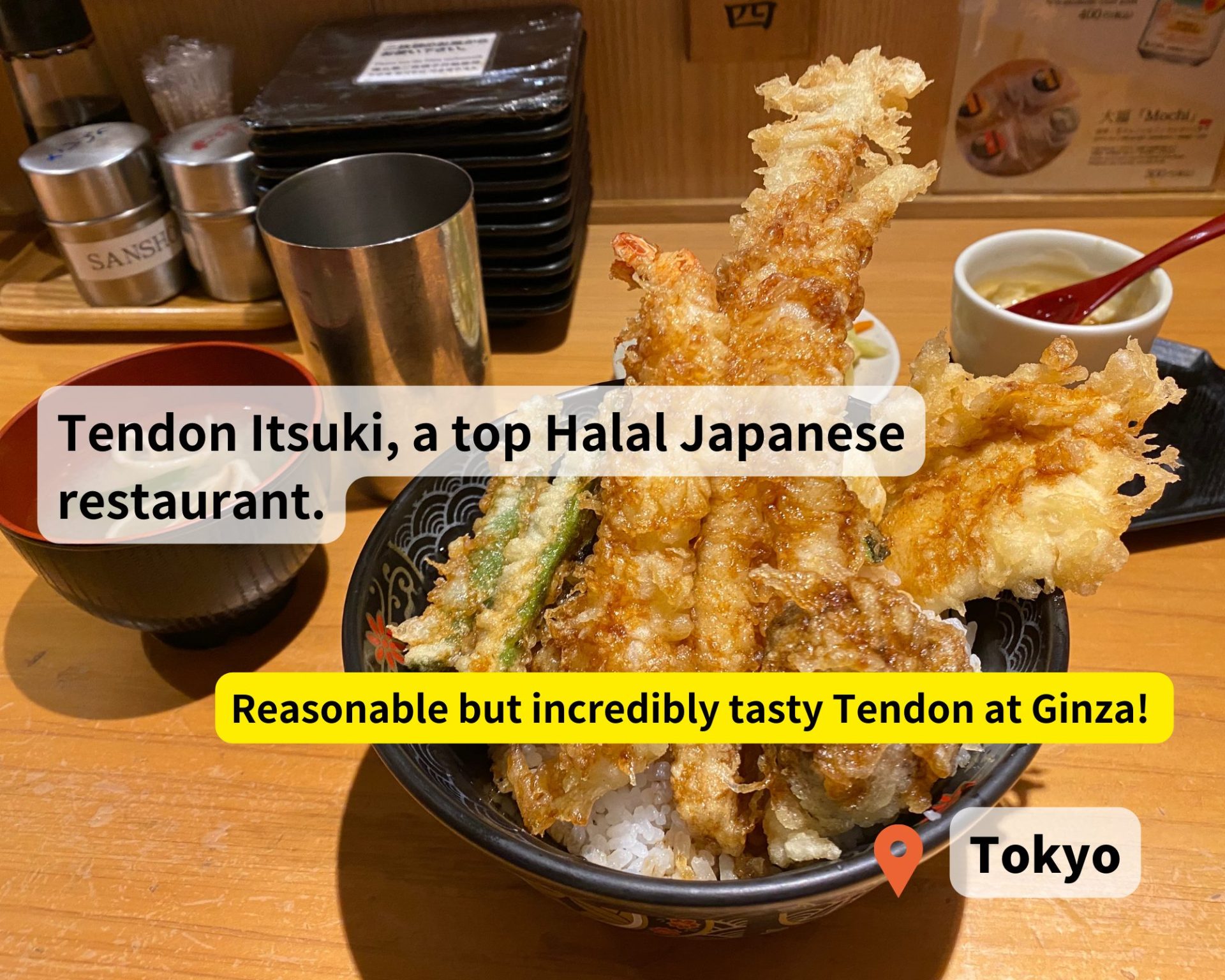 Tendon Itsuki Halal food at Ginza